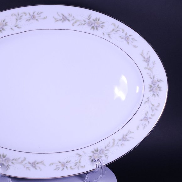 12" Oval Serving Platter by Grace M-1020 Japan - Picture 2 of 3